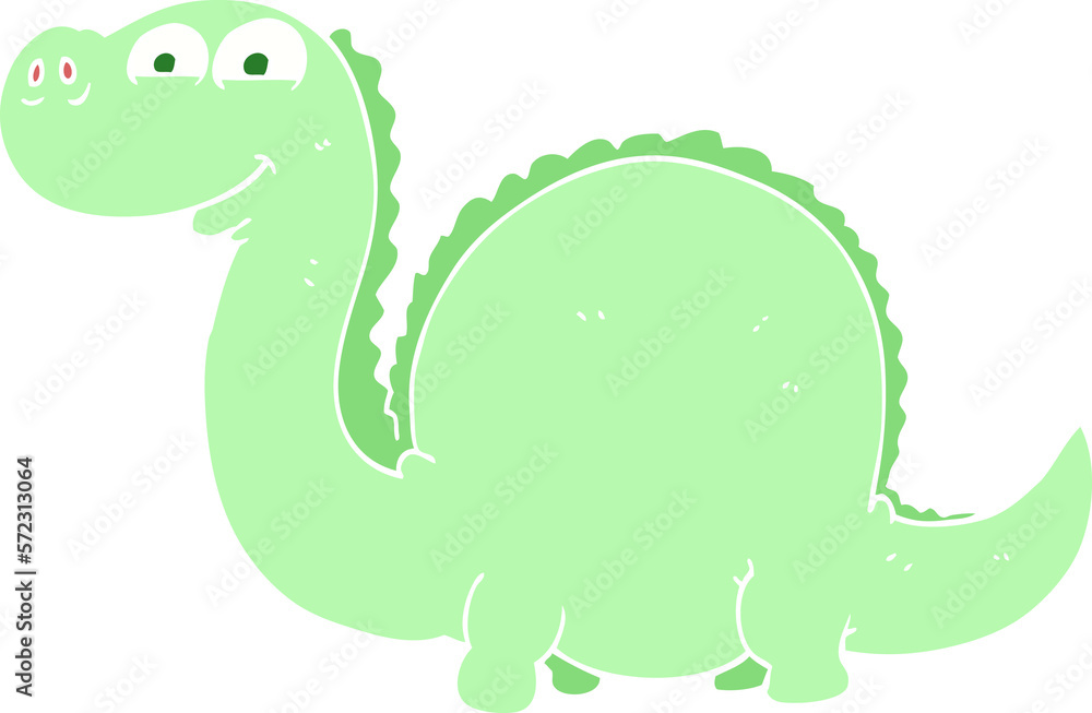 flat color illustration of a cartoon dinosaur