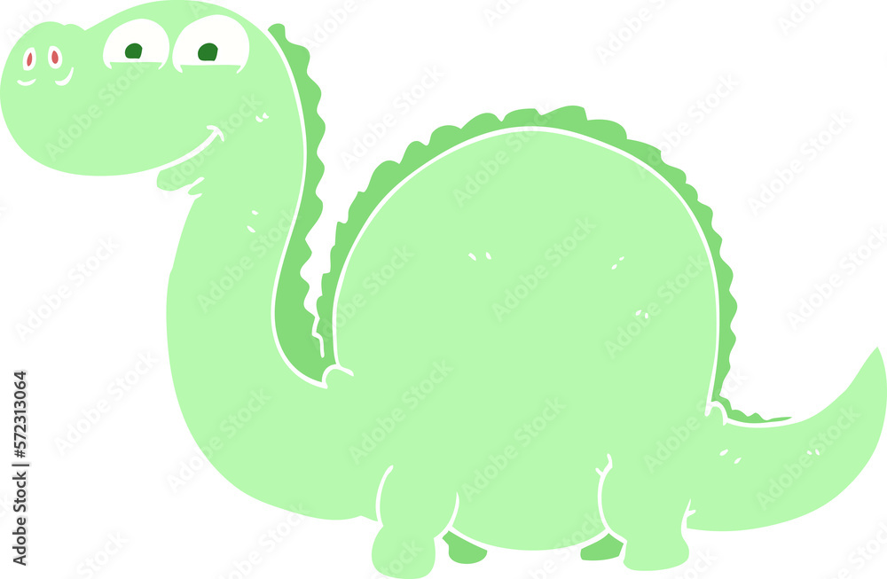 flat color illustration of a cartoon dinosaur flat color illustration of a cartoon dinosaur