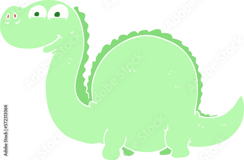 flat color illustration of a cartoon dinosaur