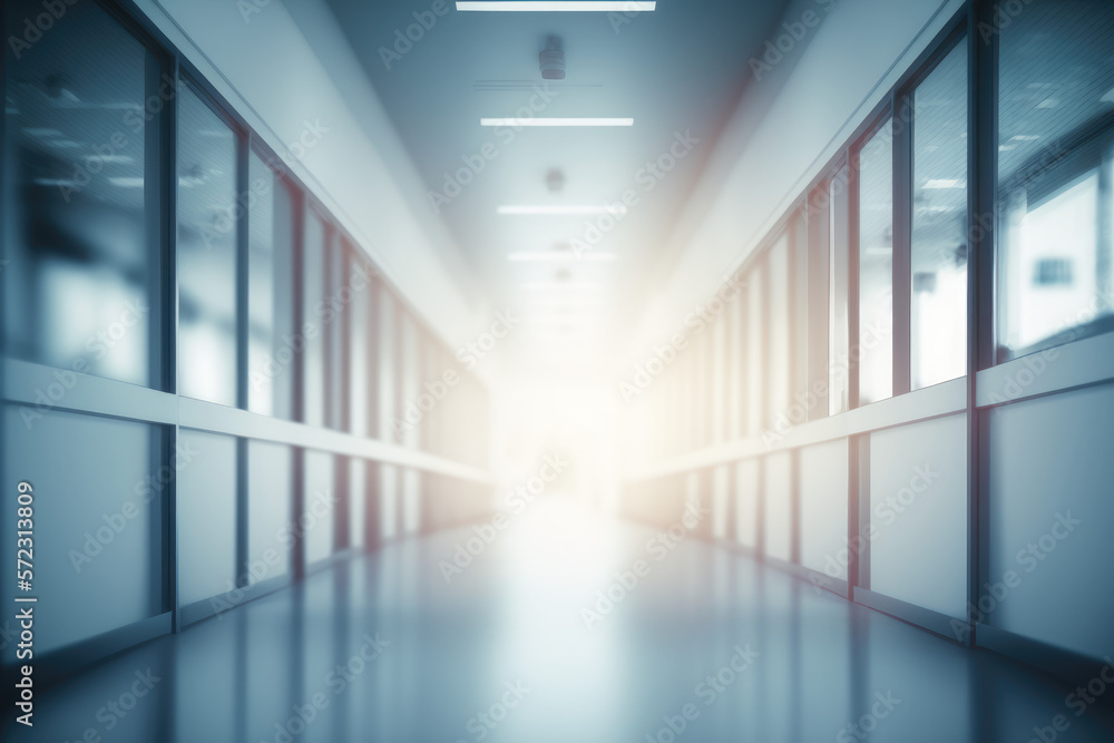 Fototapeta premium Blurred of office - ideal for presentation background.Generative AI