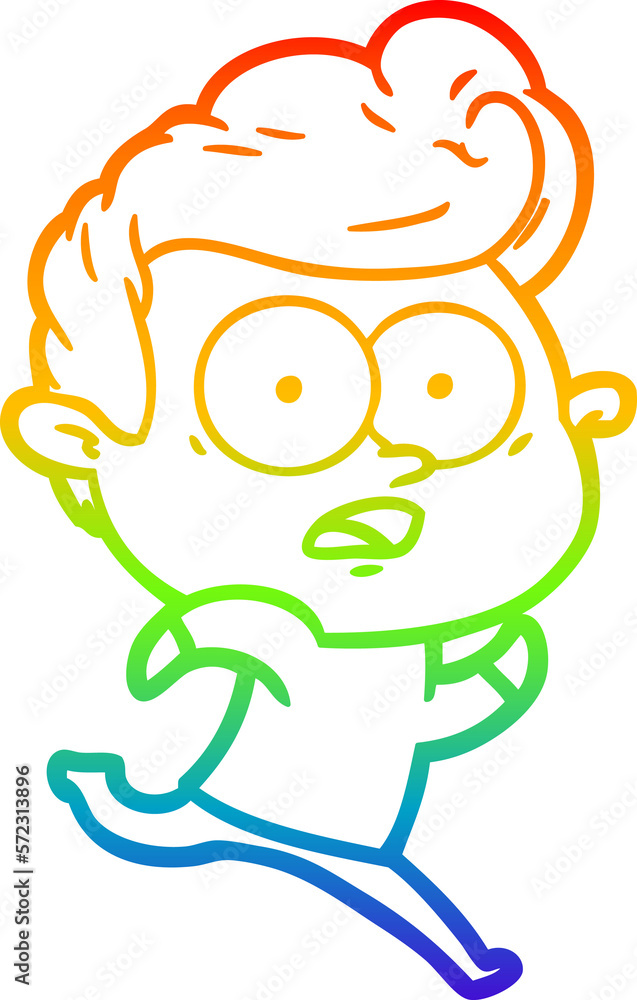 rainbow gradient line drawing cartoon staring man rainbow gradient line drawing cartoon staring man