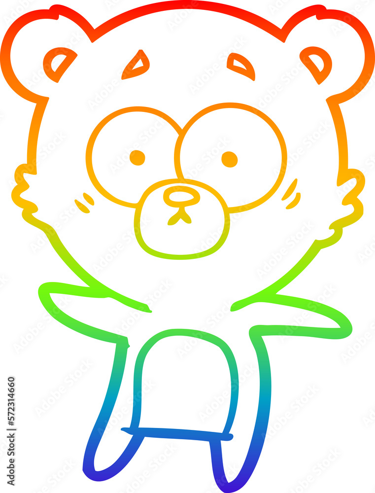 rainbow gradient line drawing anxious bear cartoon rainbow gradient line drawing anxious bear cartoon