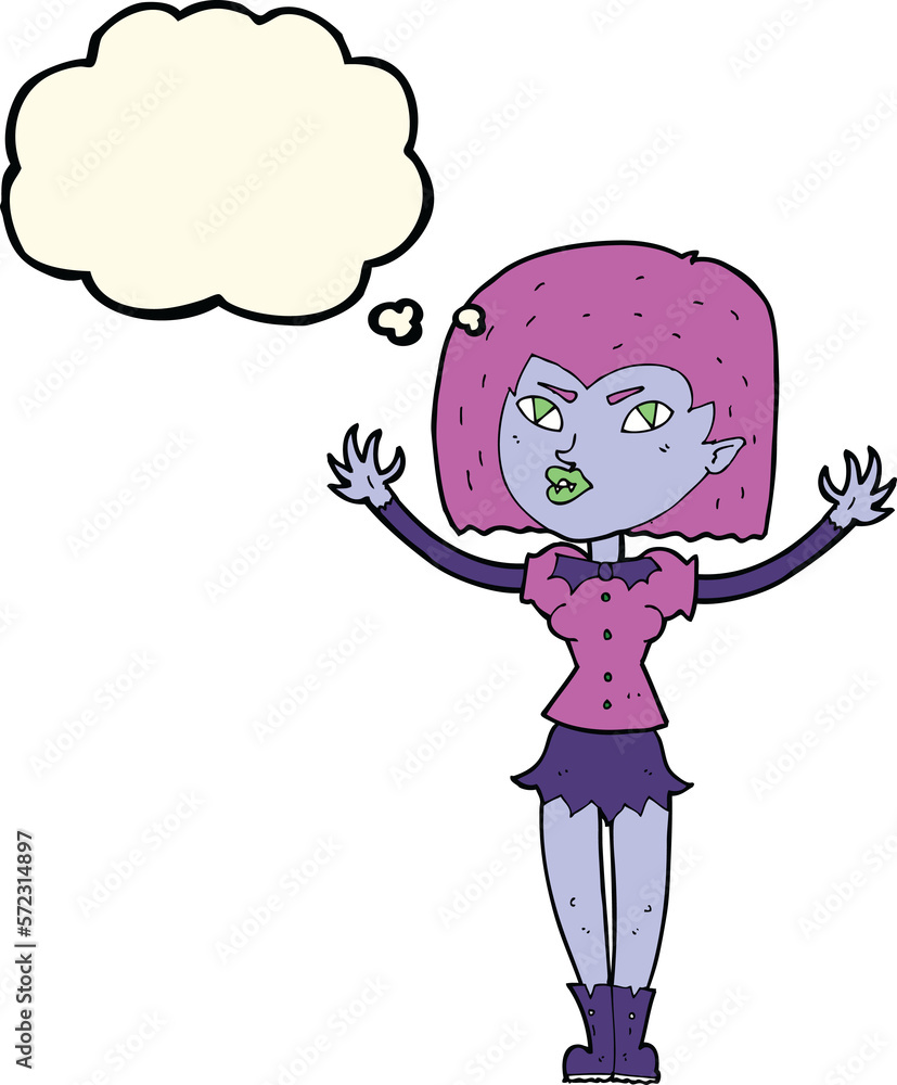 cartoon vampire girl with thought bubble cartoon vampire girl with thought bubble