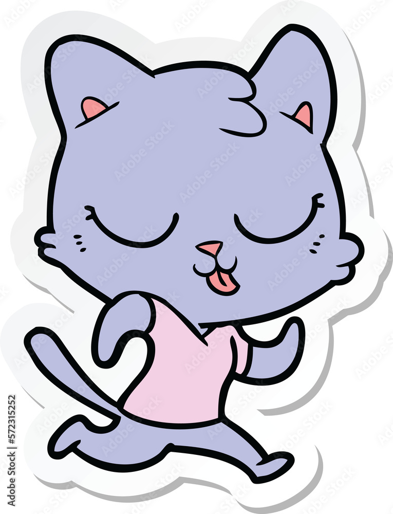 sticker of a cartoon cat sticker of a cartoon cat