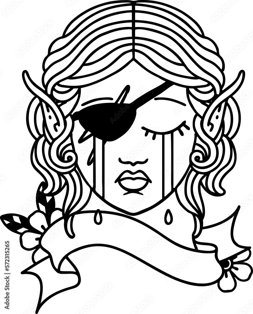 crying elf rogue character face illustration crying elf rogue character face illustration