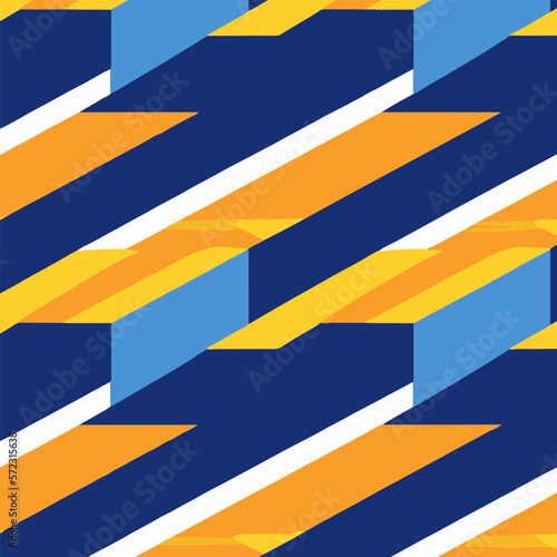 Colorful Pattern With Blue And Yellow Diagonal Lines.