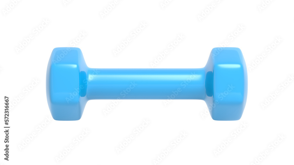 Blue dumbbell. Isolated. 3d illustration. Blue dumbbell. Isolated. 3d illustration.