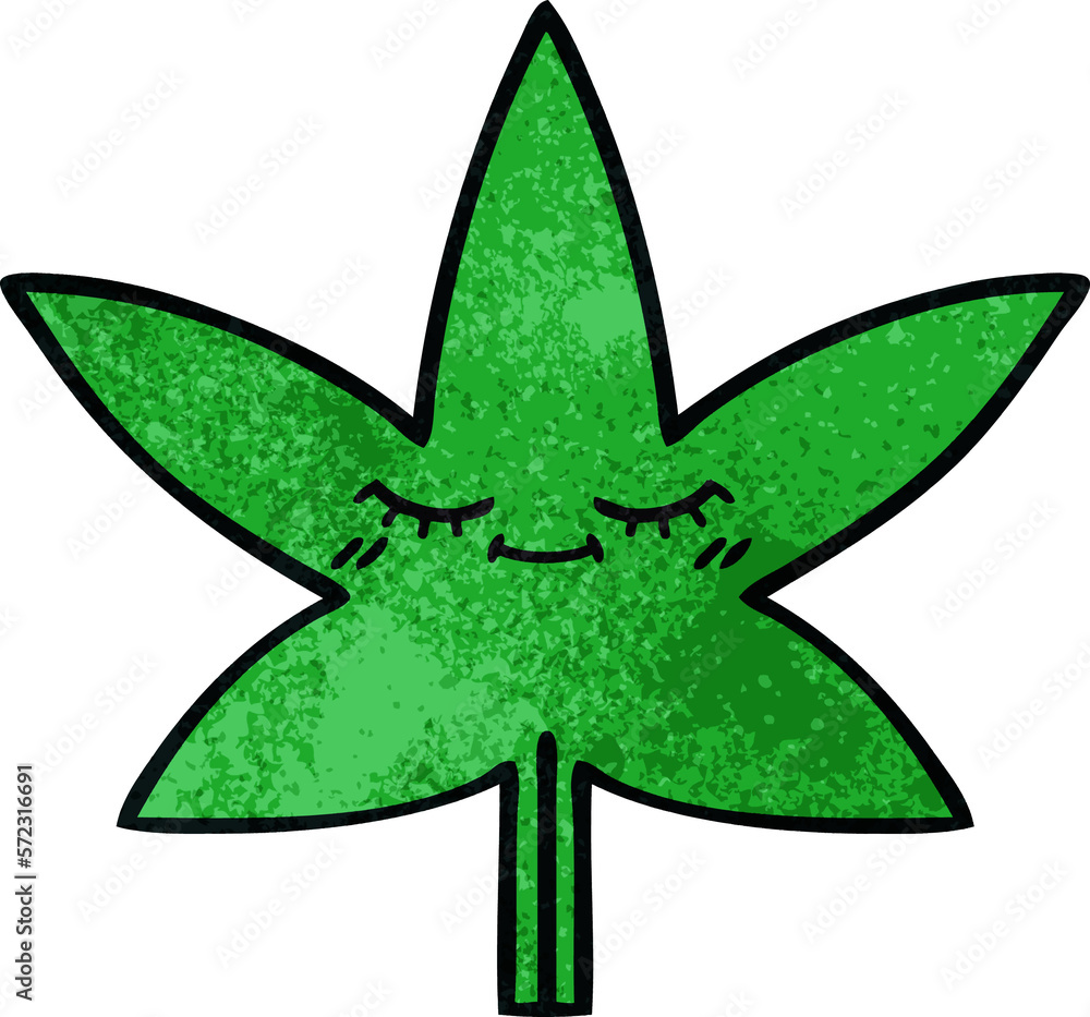 retro grunge texture cartoon marijuana leaf retro grunge texture cartoon marijuana leaf