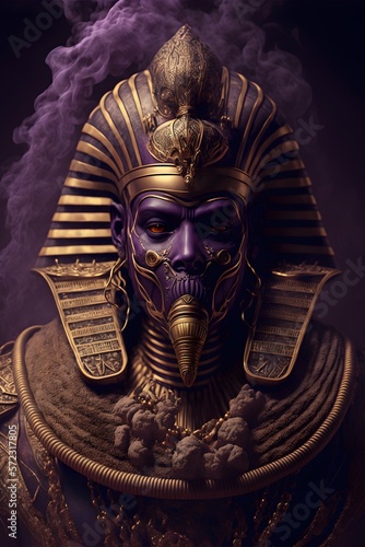 Close up of an ancient egyptian pharaon man