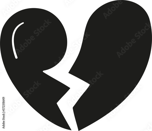 Broken heart hand draw solid style