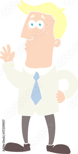 flat color illustration of a cartoon businessman