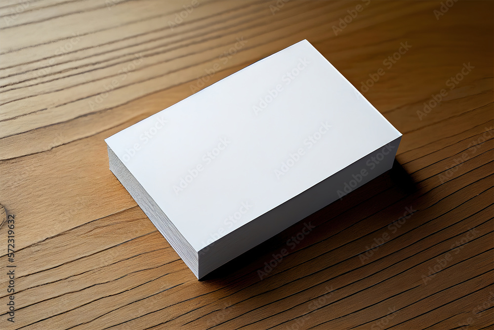 blank card on wooden background.Generative Ai blank card on wooden background.Generative Ai