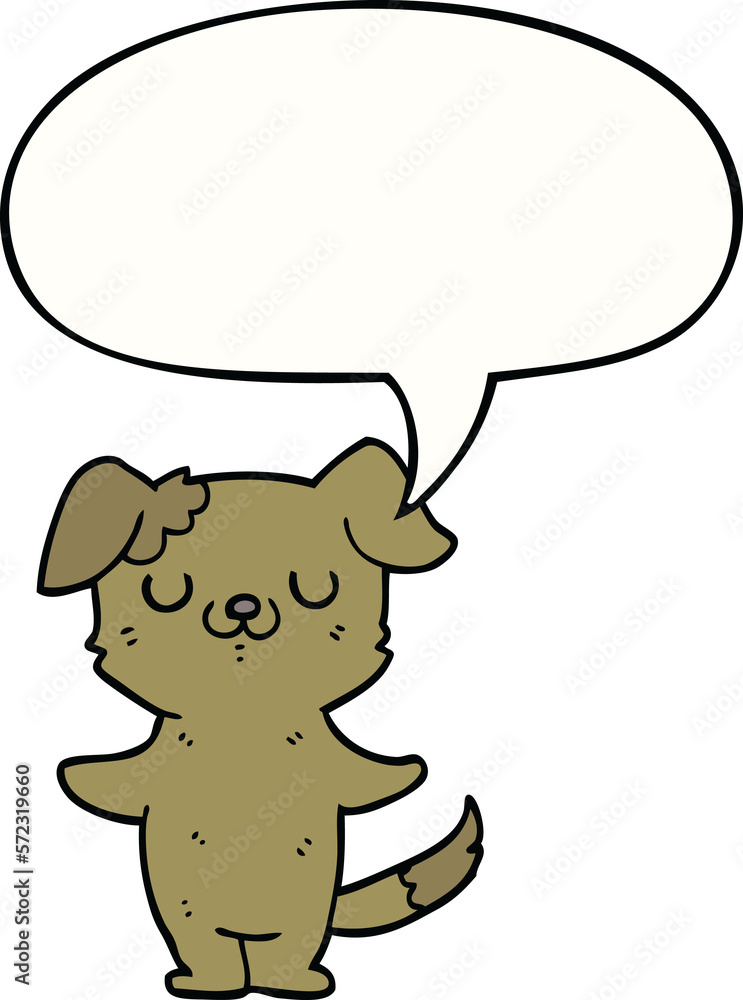 cartoon puppy and speech bubble cartoon puppy and speech bubble
