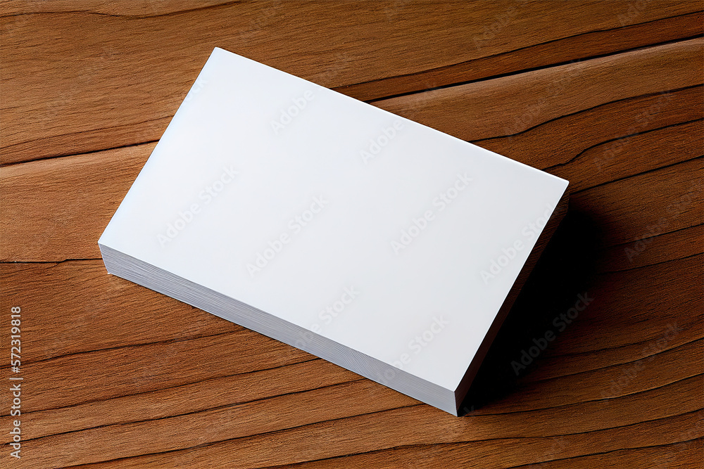 blank card on wooden background.Generative Ai blank card on wooden background.Generative Ai