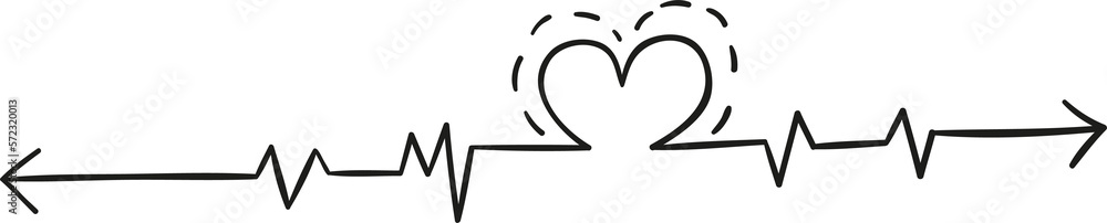 Heart wave hand draw outline style Heart wave hand draw outline style