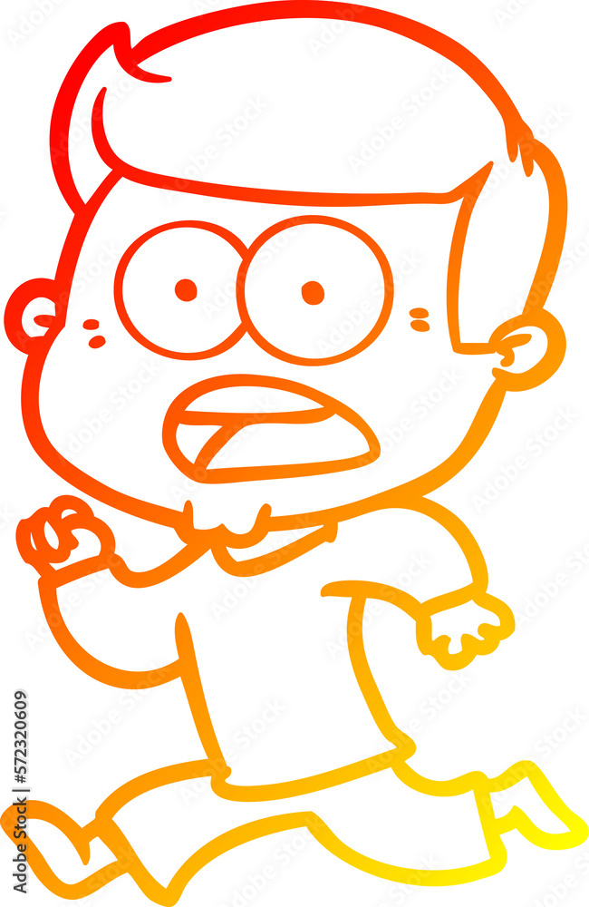 warm gradient line drawing cartoon shocked man warm gradient line drawing cartoon shocked man