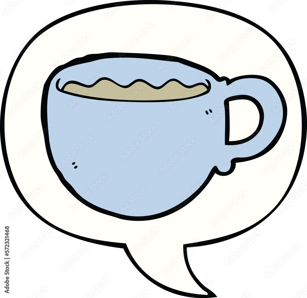cartoon coffee cup and speech bubble cartoon coffee cup and speech bubble