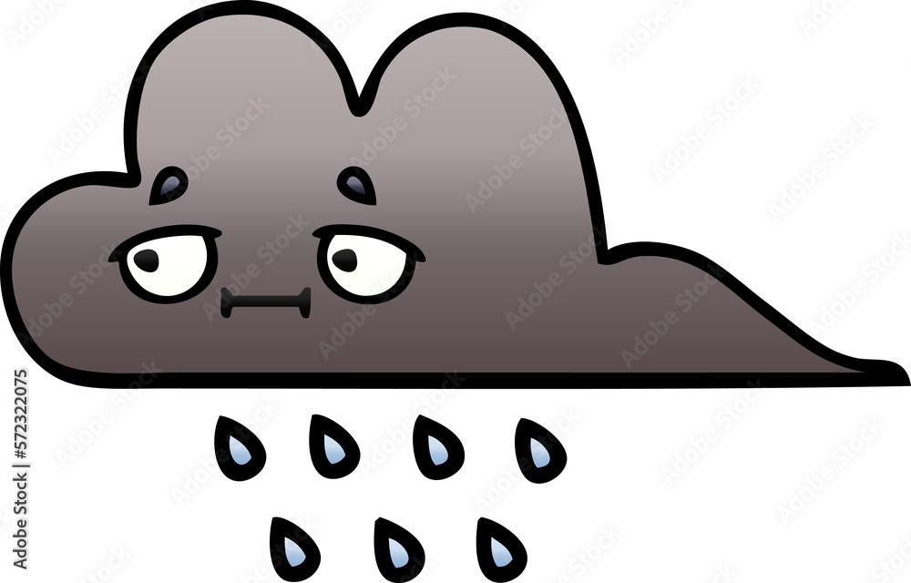 gradient shaded cartoon storm rain cloud gradient shaded cartoon storm rain cloud