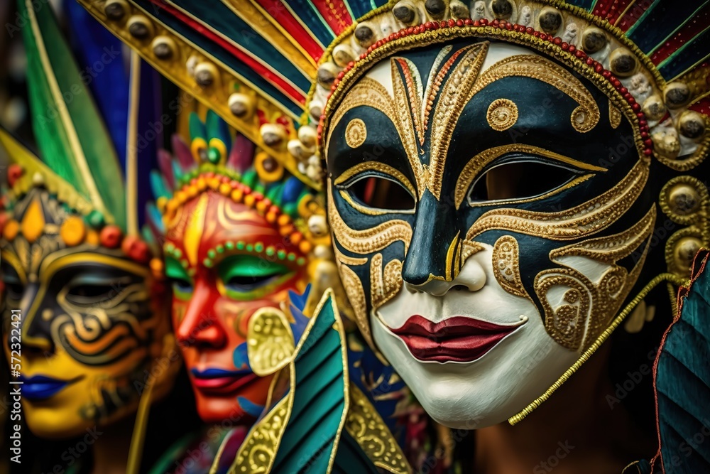 Beatifil and colorful mask display during the parade in Masskara Festival Beatifil and colorful mask display during the parade in Masskara Festival