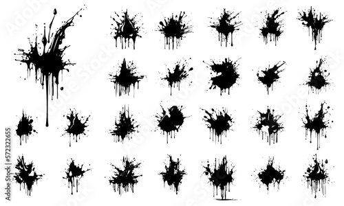 Ink drops and splashes. Blotter spots.