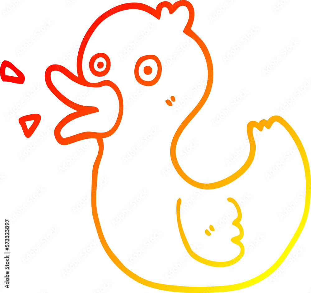 warm gradient line drawing cartoon quacking duck warm gradient line drawing cartoon quacking duck