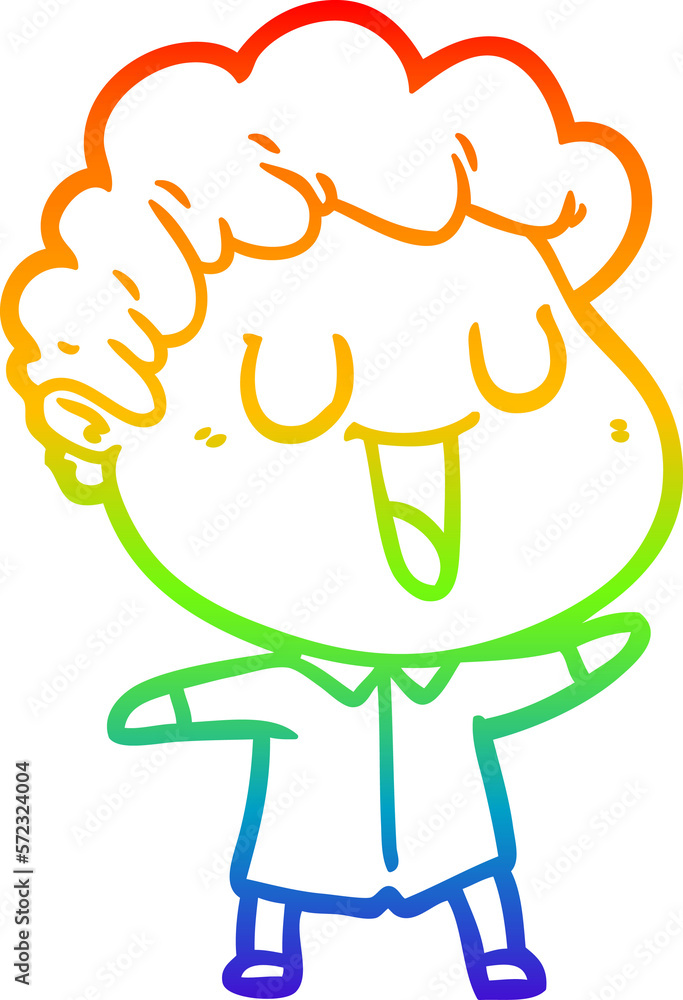 rainbow gradient line drawing laughing cartoon man rainbow gradient line drawing laughing cartoon man