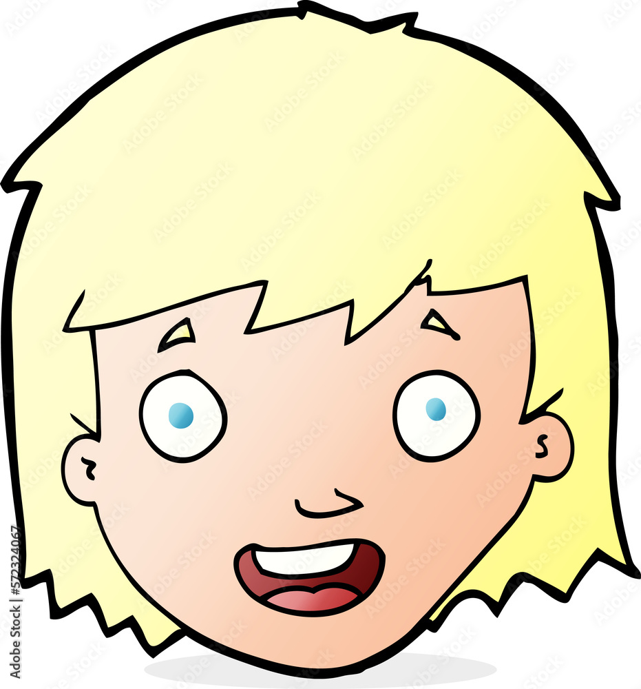 cartoon happy female face cartoon happy female face