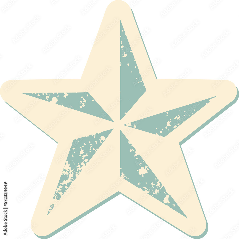 Obraz premium distressed sticker tattoo style icon of a star
