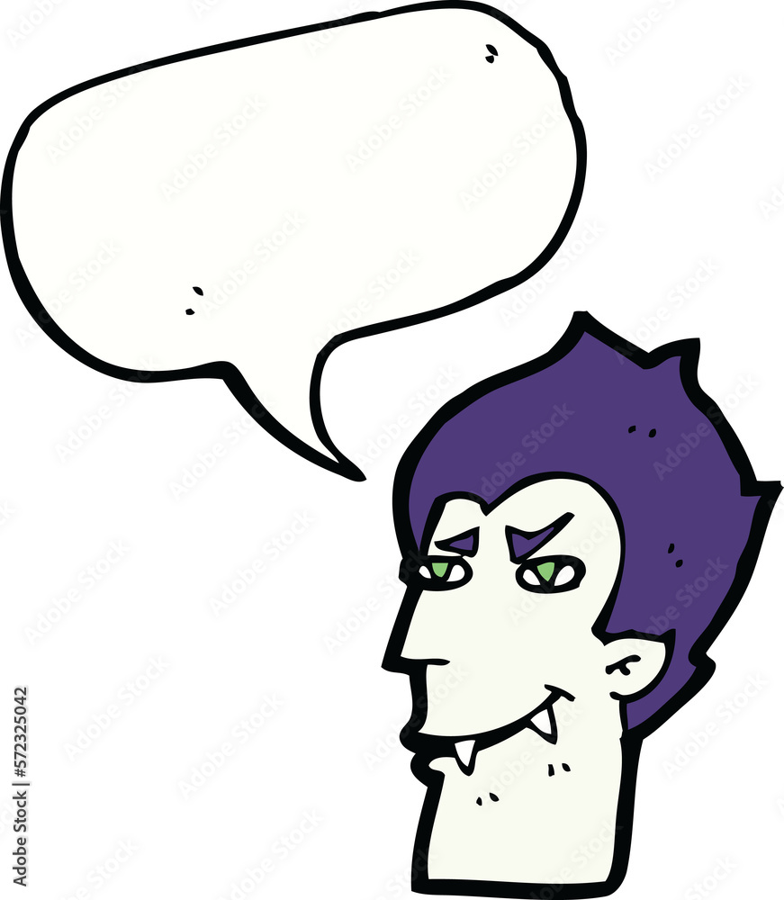 cartoon vampire face with speech bubble cartoon vampire face with speech bubble