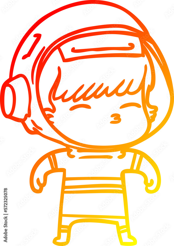 warm gradient line drawing cartoon curious astronaut warm gradient line drawing cartoon curious astronaut