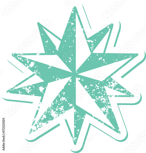 distressed sticker tattoo style icon of a star