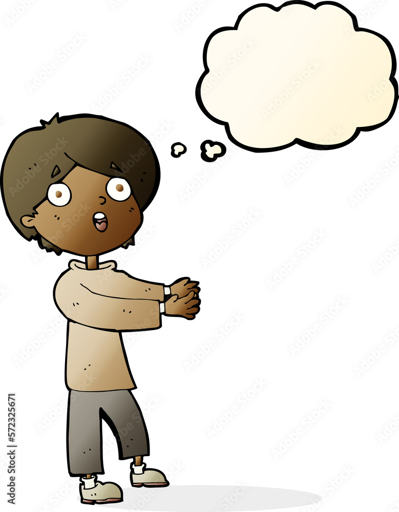 cartoon shocked boy with thought bubble cartoon shocked boy with thought bubble