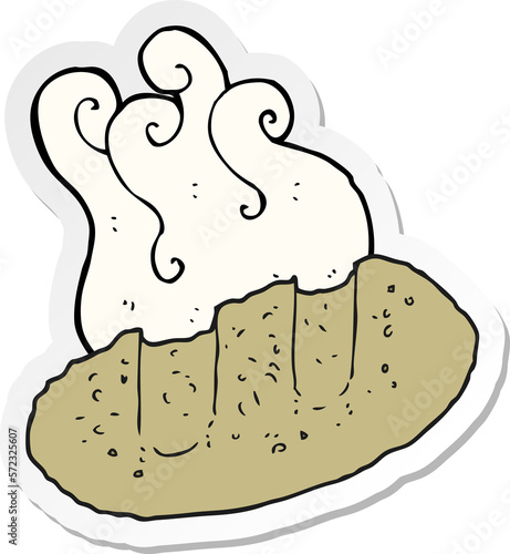 sticker of a cartoon bread