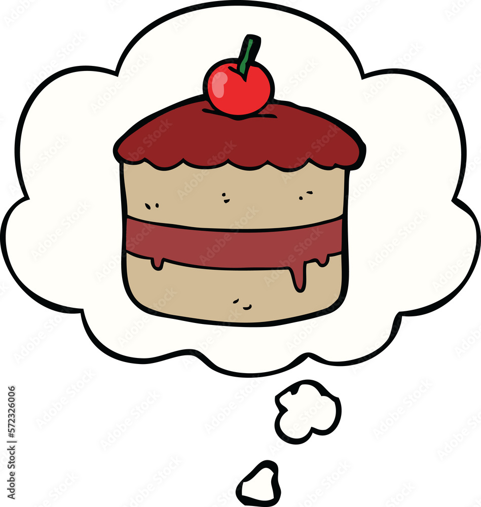 cartoon cake and thought bubble cartoon cake and thought bubble