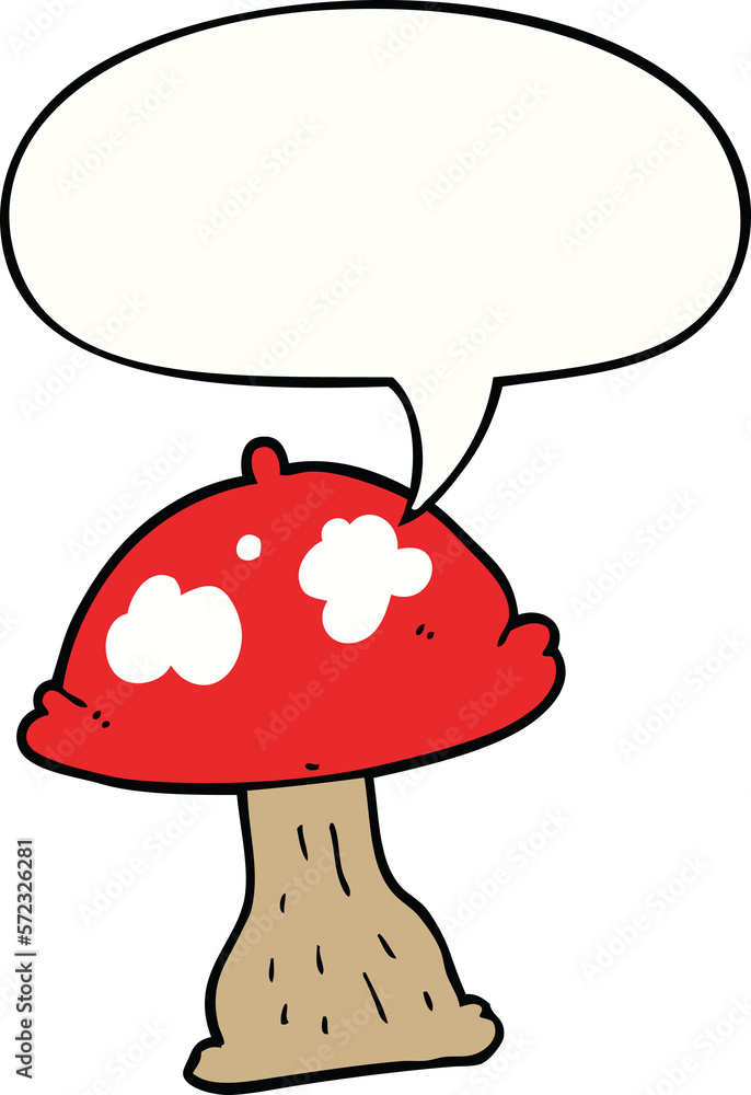 cartoon mushroom and speech bubble cartoon mushroom and speech bubble