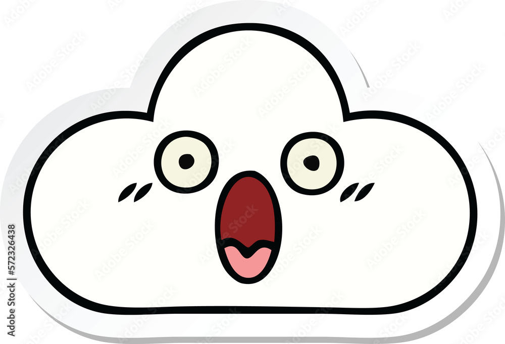 sticker of a cute cartoon white cloud sticker of a cute cartoon white cloud