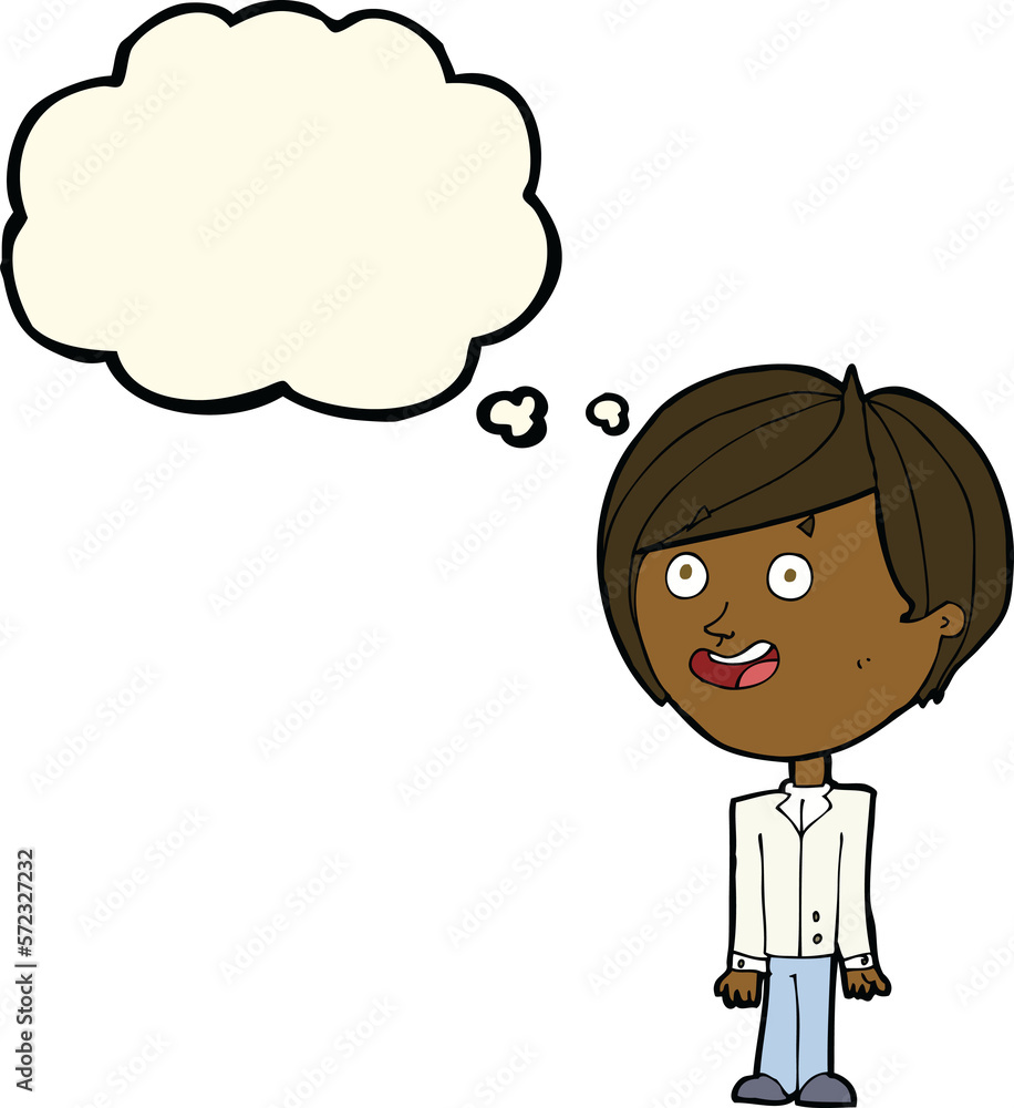 cartoon happy surprised boy with thought bubble cartoon happy surprised boy with thought bubble