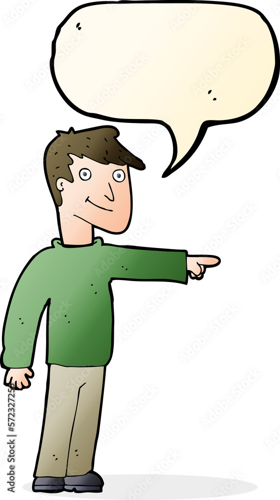 cartoon man pointing with speech bubble cartoon man pointing with speech bubble