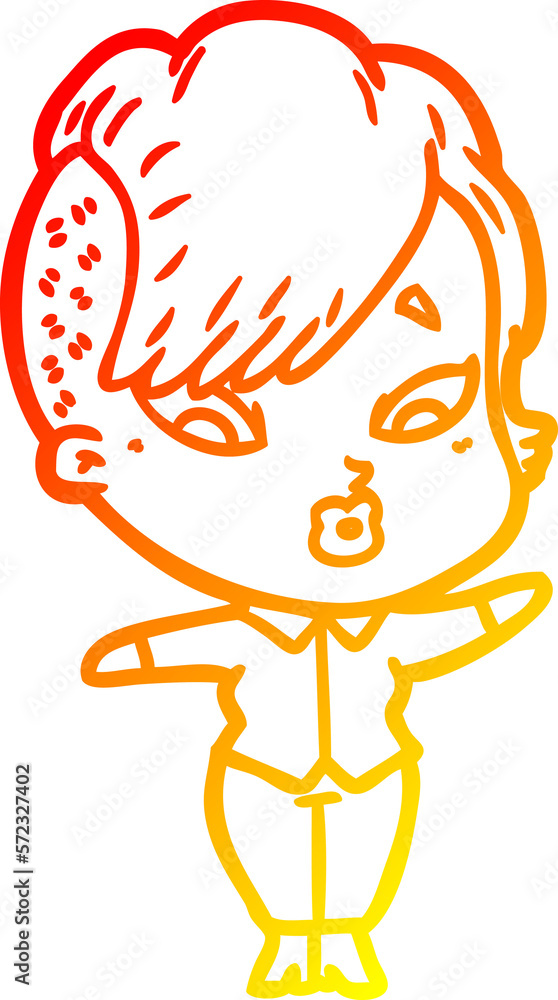 warm gradient line drawing cartoon surprised girl warm gradient line drawing cartoon surprised girl
