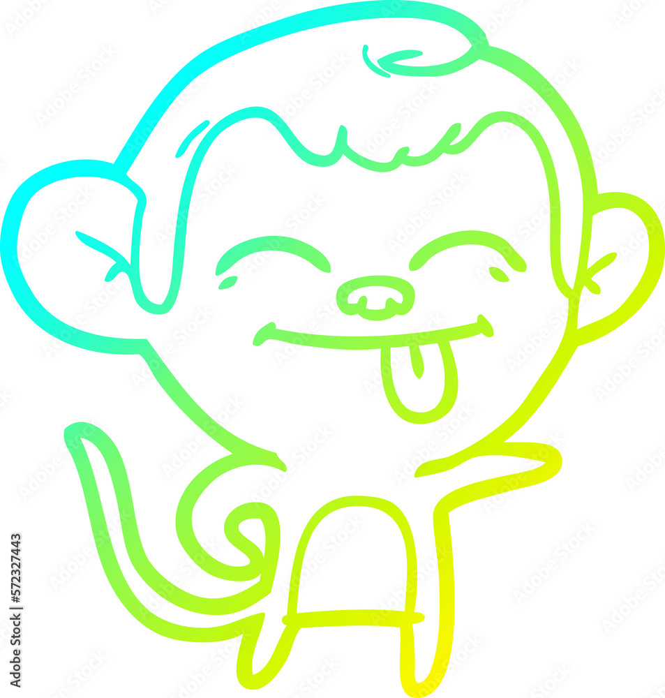 cold gradient line drawing funny cartoon monkey pointing cold gradient line drawing funny cartoon monkey pointing