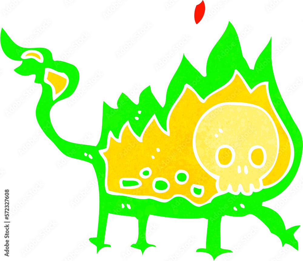 Fototapeta premium cartoon little fire demon
