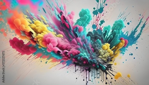 Explosion of colors, color bomb exploding, wallpaper, background