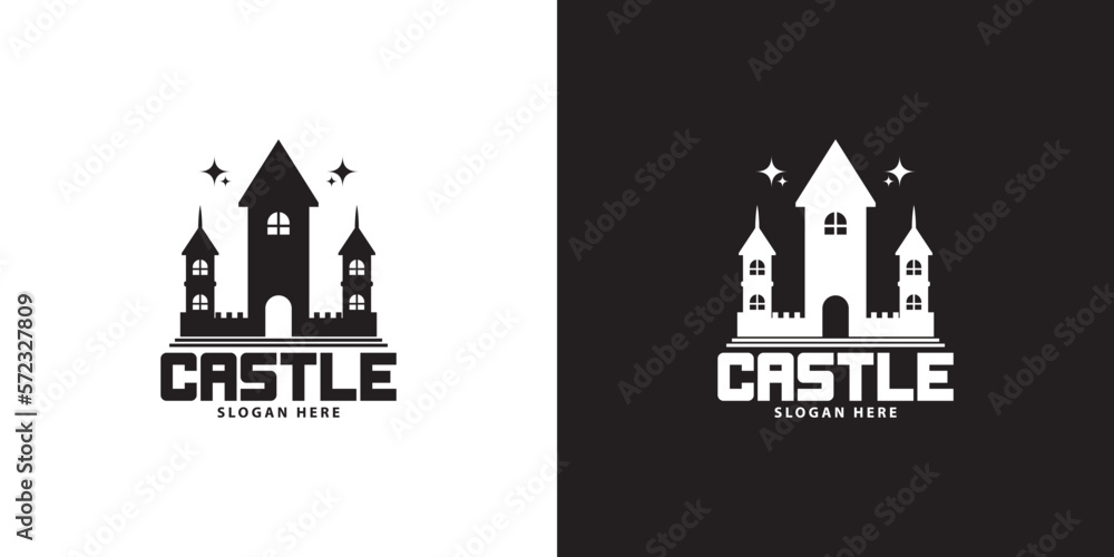 castle logo design simple minimalist vector eps