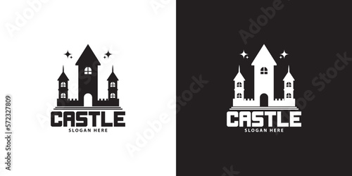 castle logo design simple minimalist vector eps