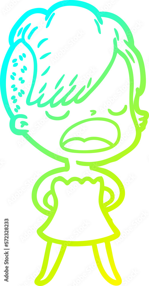 cold gradient line drawing cartoon cool hipster girl talking cold gradient line drawing cartoon cool hipster girl talking