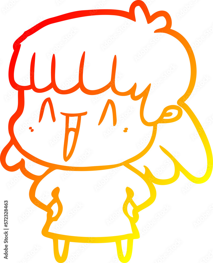 warm gradient line drawing cartoon woman warm gradient line drawing cartoon woman
