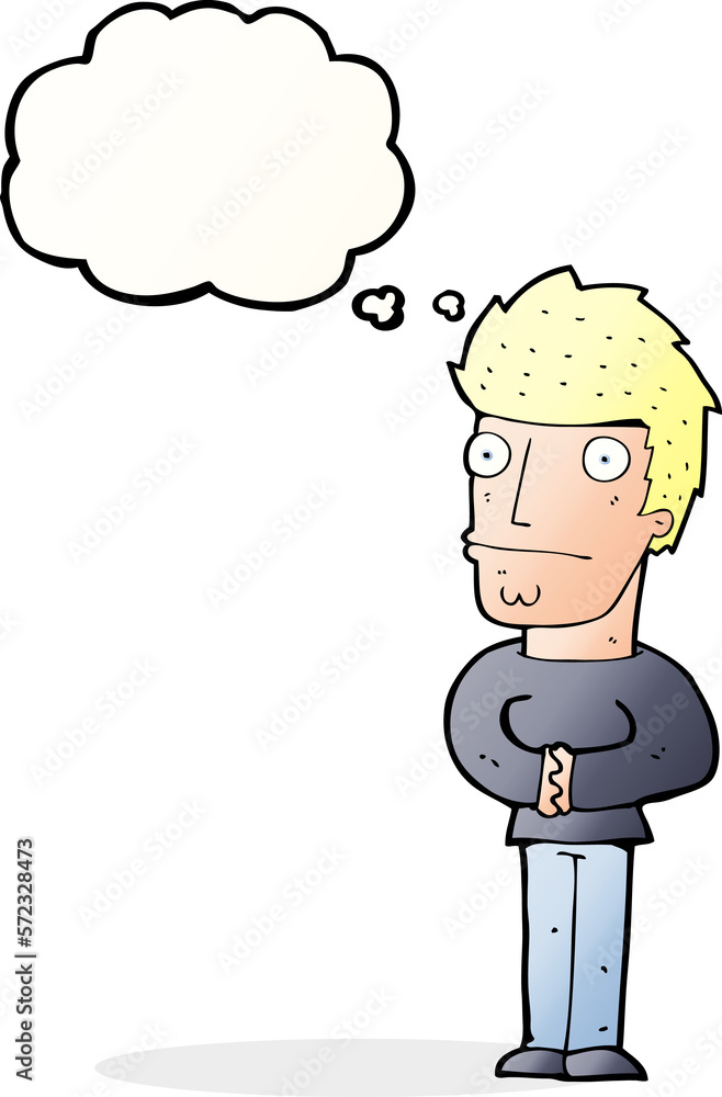 cartoon worried man with thought bubble cartoon worried man with thought bubble