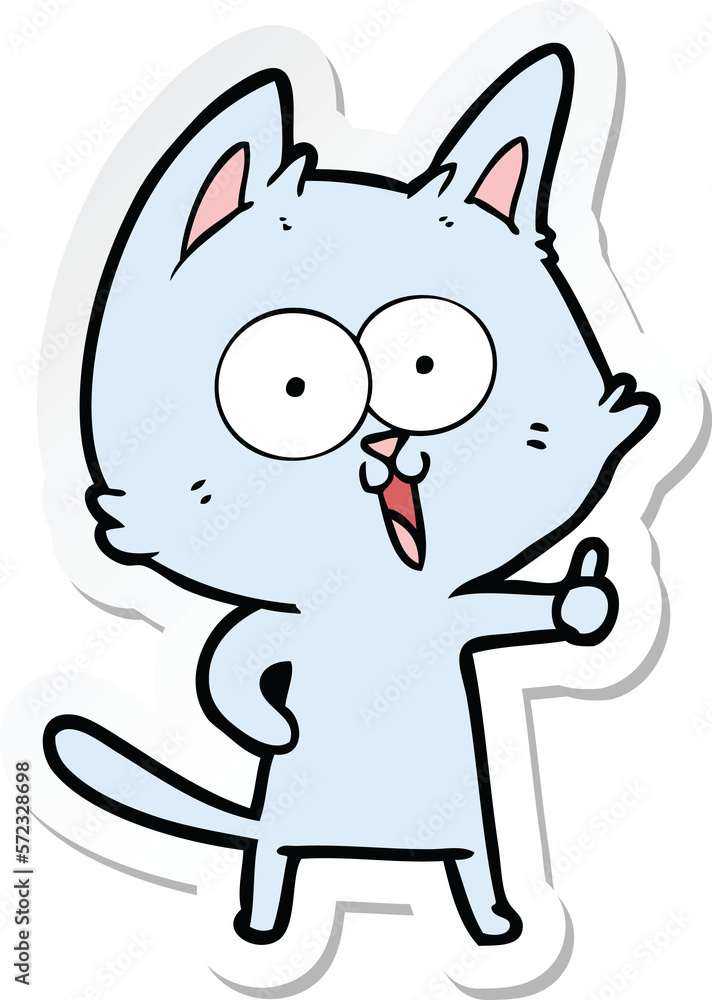 sticker of a funny cartoon cat sticker of a funny cartoon cat
