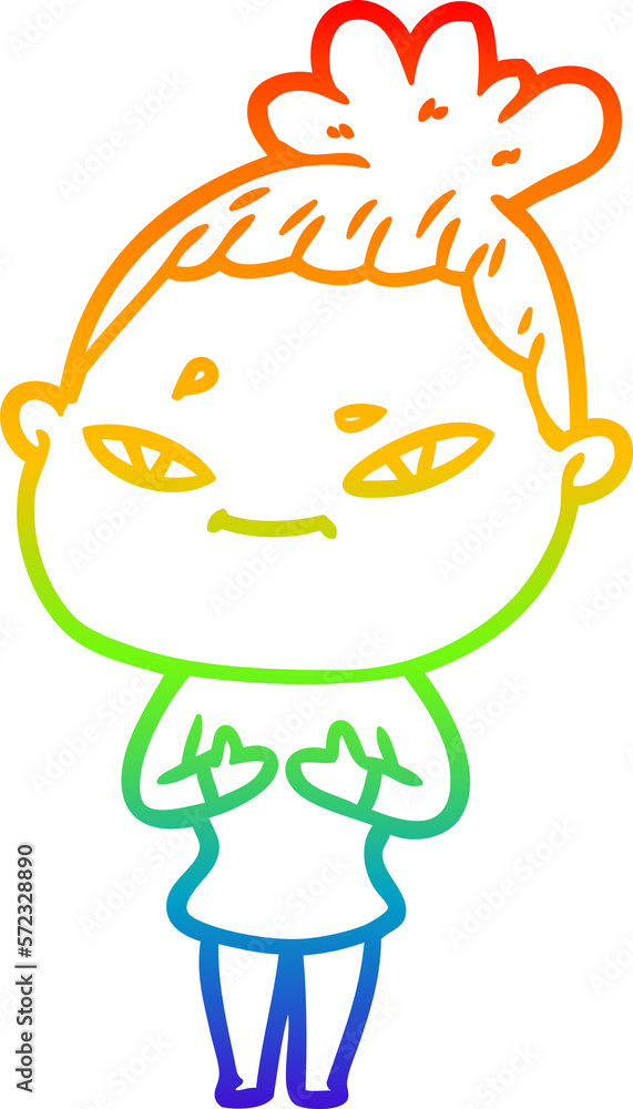 rainbow gradient line drawing cartoon woman rainbow gradient line drawing cartoon woman