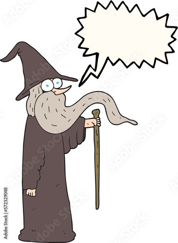 speech bubble cartoon wizard